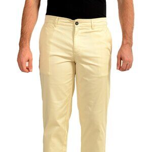 Hugo Boss Men's "Chino-Turn-UP" Beige Flat Front Pants US 32/32 IT 32/32